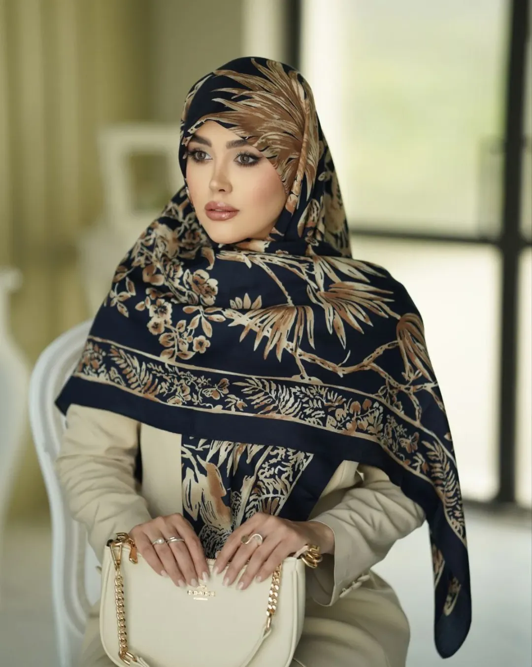 روسری نخی سیااسکارف قواره ۱۴۰
