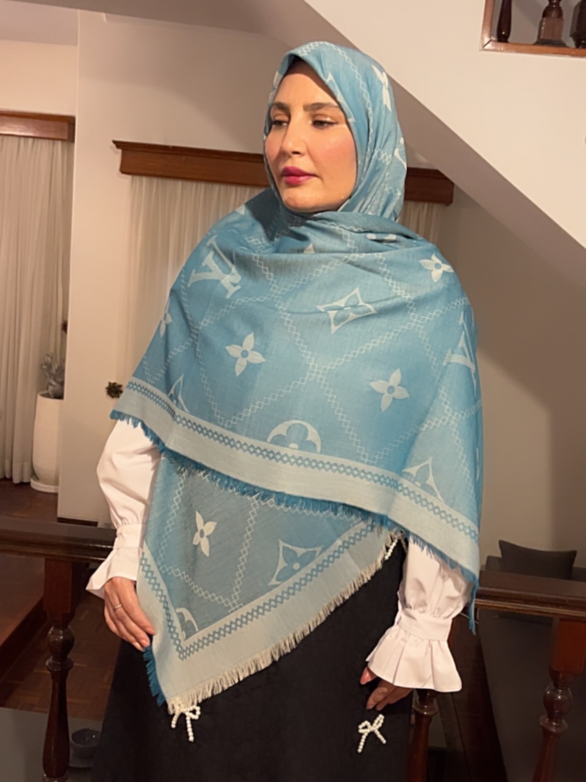 روسری نخی تابستانه سایز 140*106