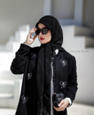 روسری حریر نخ مشکی