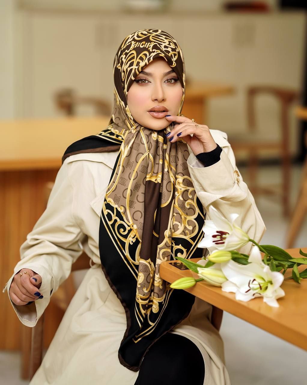 روسری ابریشم توییل قواره ۱۳۵