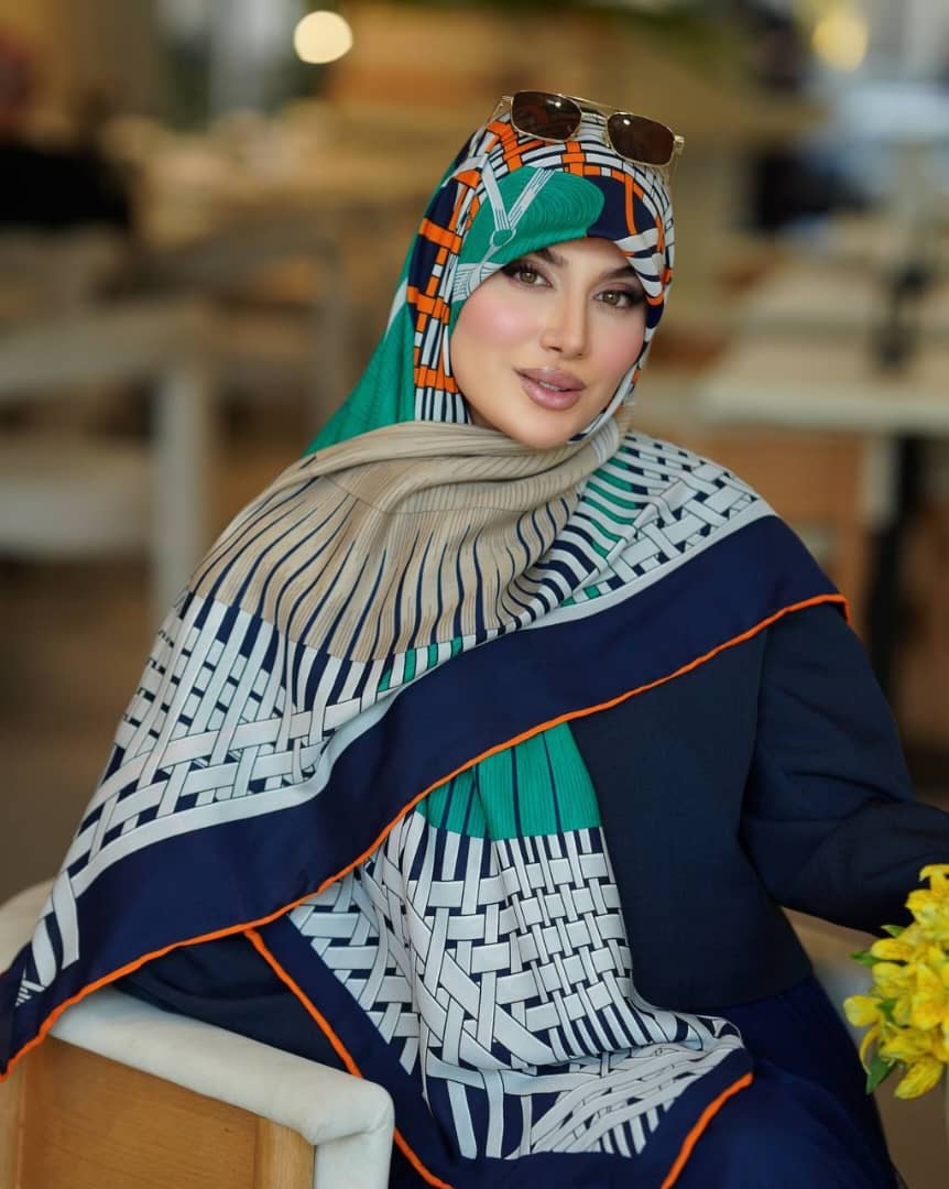 روسری نخ کشمیر طرح مارک هرس