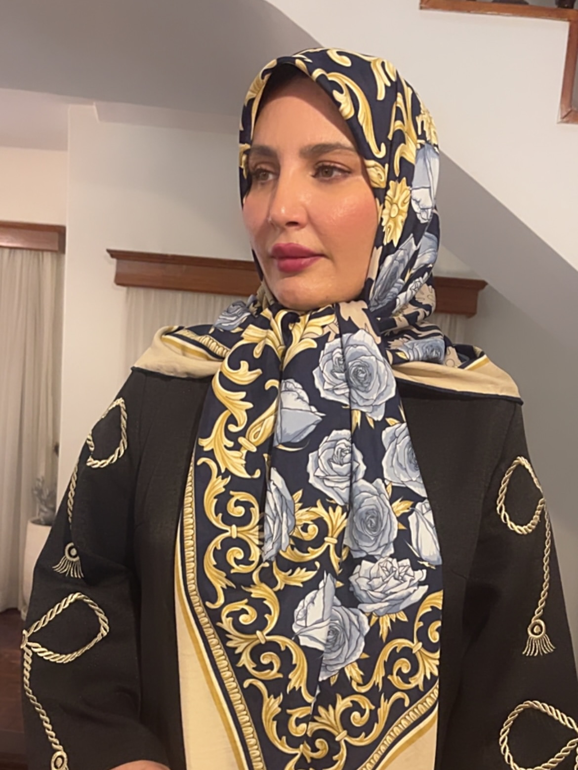 روسری ابریشم توییل رز