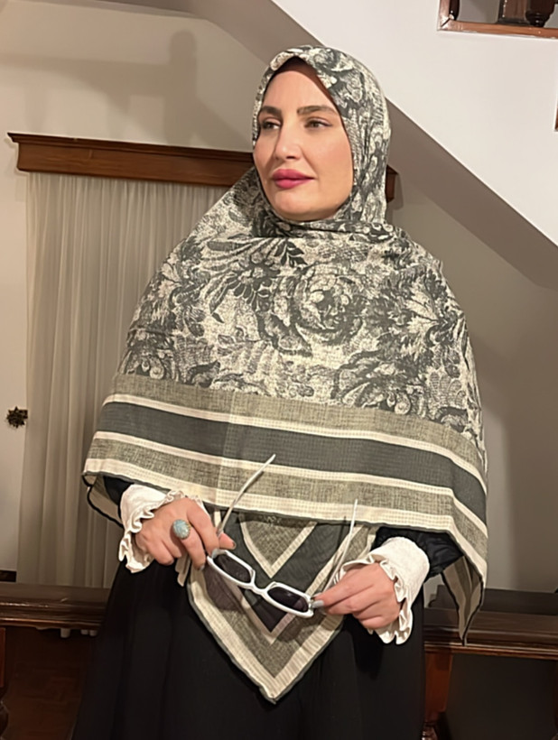 روسری نخی رز