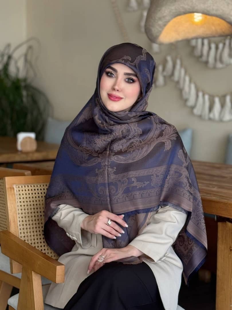 روسری ابریشم ژاکارد نخ ترک