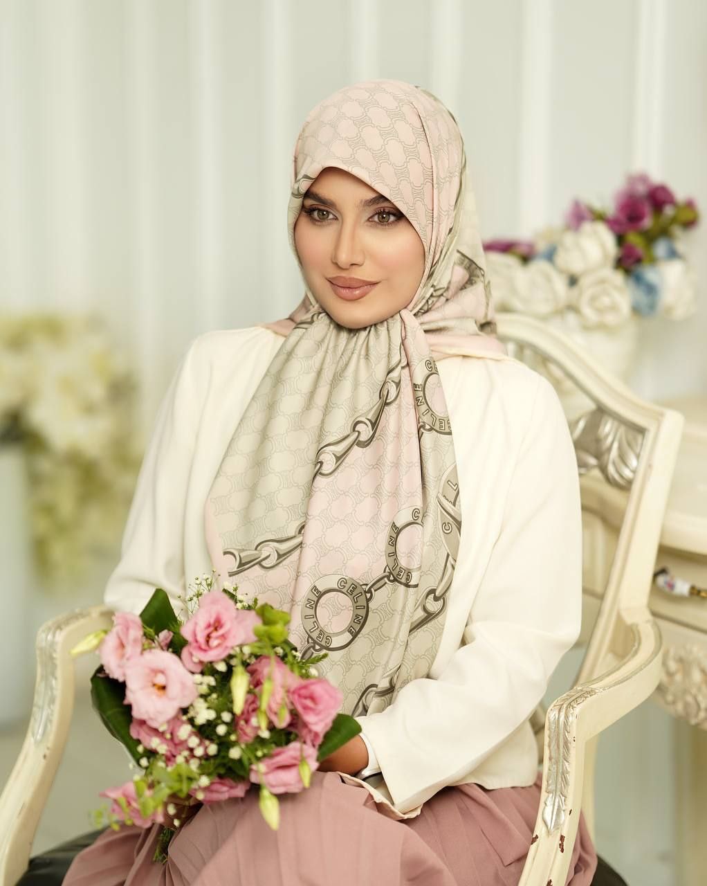روسری ابریشم توییل زنجیری