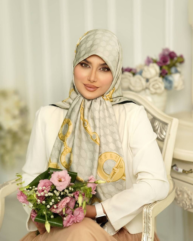 روسری ابریشم توییل زنجیری