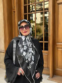 روسری طرح مارک ابریشم توییل گل رز