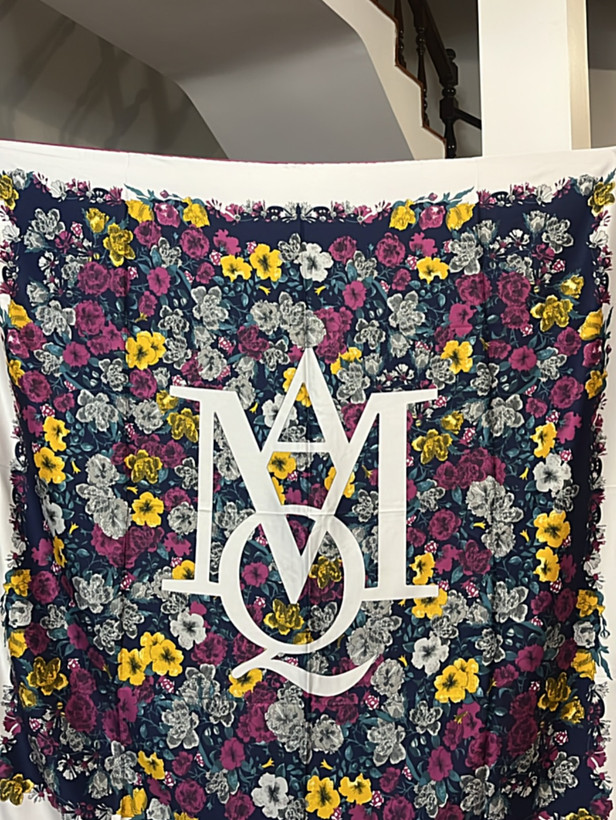 روسری طرح مارک ابریشم توییل گل رز