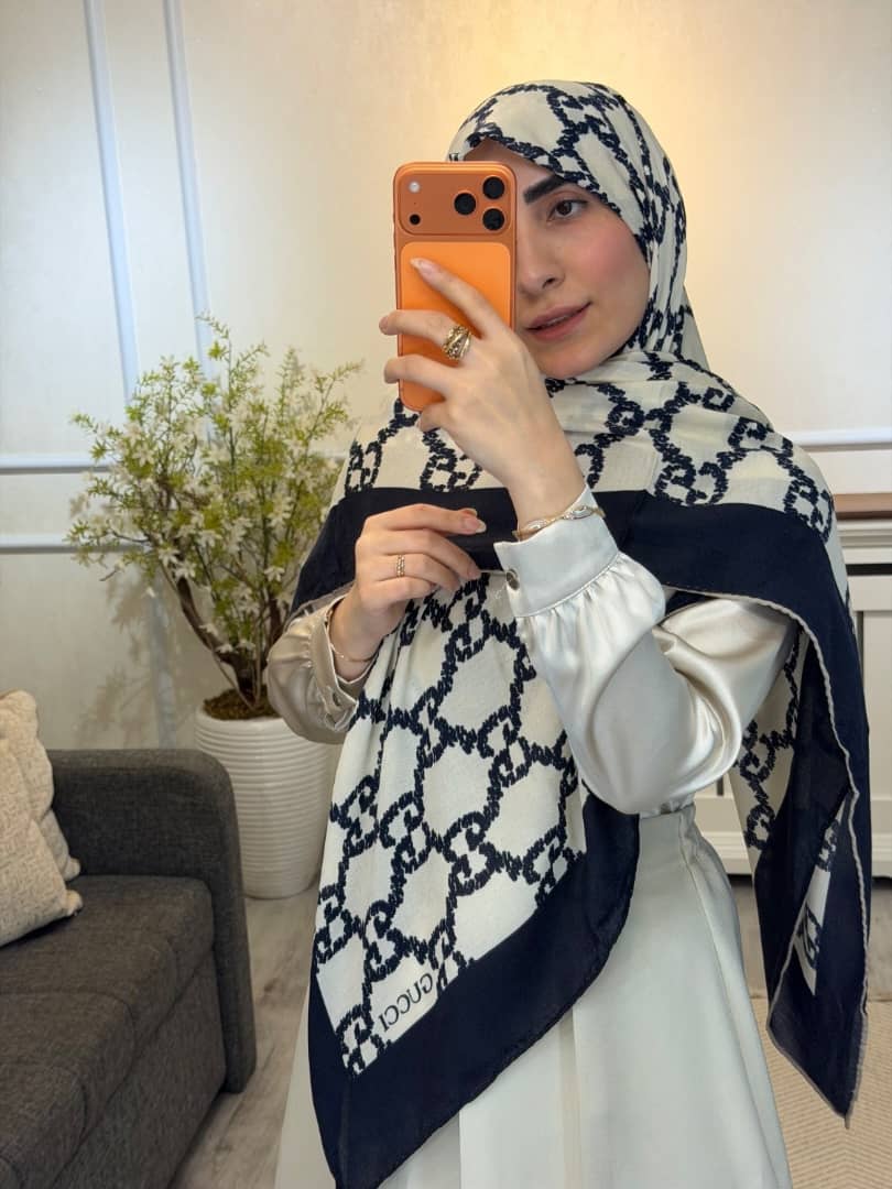 روسری نخی سیااسکارف طرح گوچی