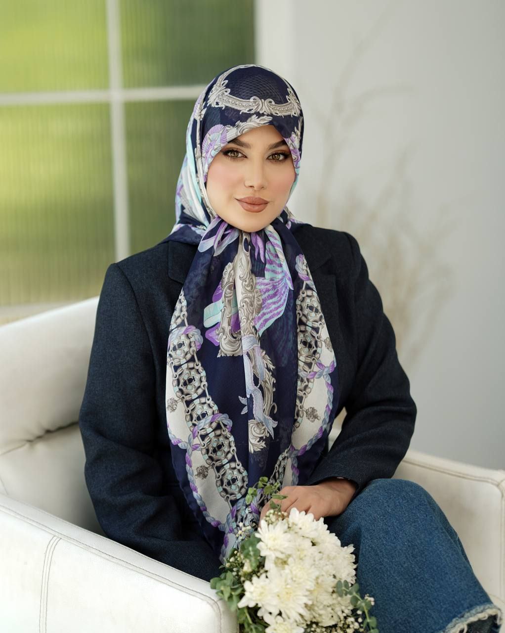 روسری نخ ابریشم لمه وارداتی ال وی