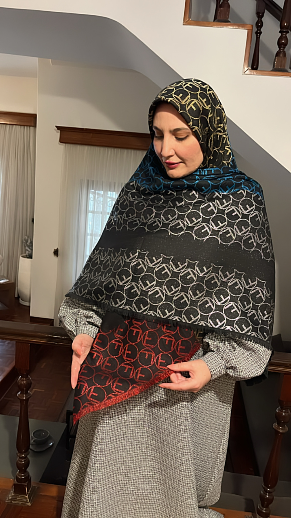روسری کشمیر وارداتی دورو هفت رنگ